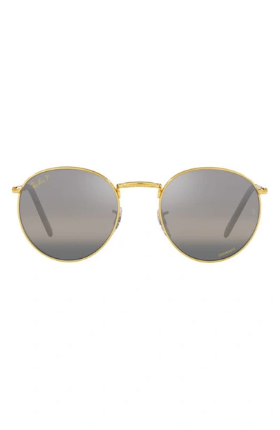 Ray Ban New Round 50mm Gradient Polarized Phantos Sunglasses In Yellow Gold