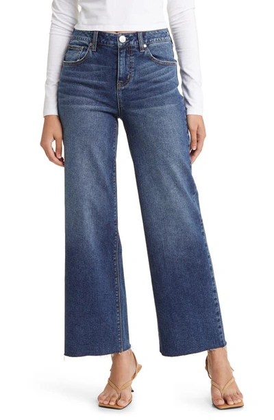 1822 Denim High Waist Raw Hem Wide Leg Jeans In Knox