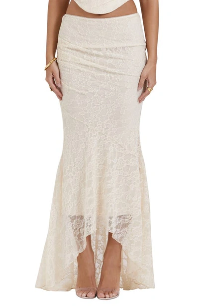 House Of Cb Therese Floral Lace Maxi Skirt In Vintage Cream