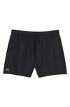 Lacoste Recycled Polyester Swim Trunks In Black