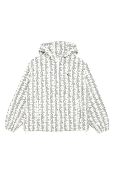 Lacoste All Over Print Anorak In Pt2 Lapland/ Green