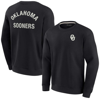Fanatics Signature Unisex  Black Oklahoma Sooners Super Soft Pullover Crew Sweatshirt In Black