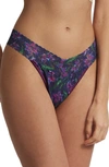 Hanky Panky Print Lace Original Rise Thong In Twilight Blooms