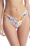 Hanky Panky Print Lace Low Rise Thong In Pressed Boquet Pr