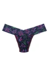 Hanky Panky Print Lace Low Rise Thong In Twilight Blooms