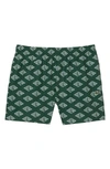 Lacoste Uni Swim Trunks In Yrr Green/ Flour