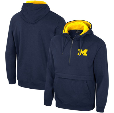 Colosseum Navy Michigan Wolverines Half-zip Hoodie