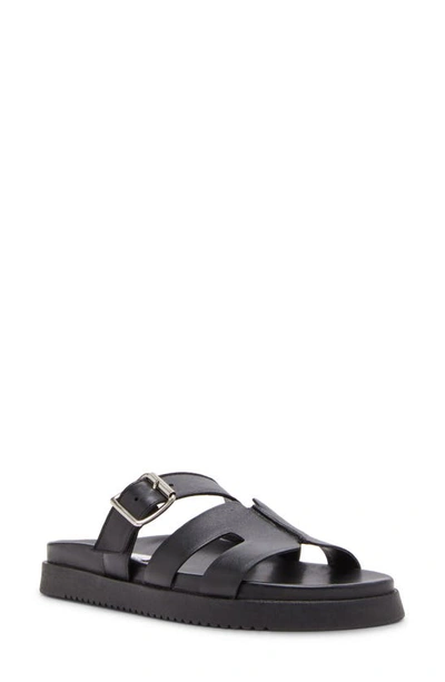 Steve Madden Mayhem Slide Sandal In Black Leather