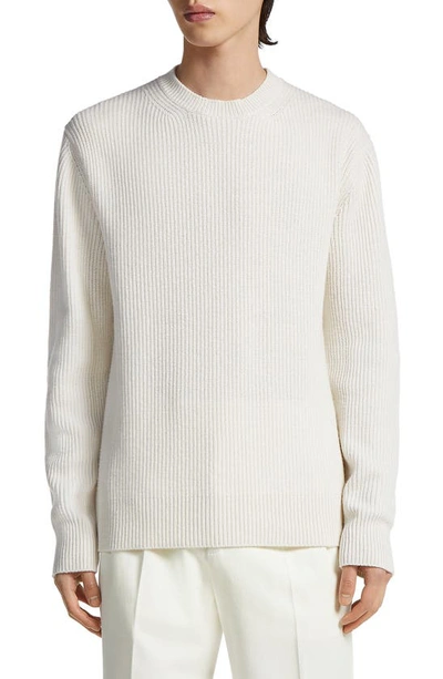 Zegna Wool And Cashmere-blend Sweater In Gray