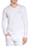 Lacoste Regular Fit Long Sleeve T-shirt In White