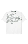 Lacoste Men's Loose-fit Crocodile Logo T-shirt In White