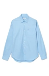 Lacoste Men's Regular Fit Solid Cotton Shirt - 16½ - 42 In Blue