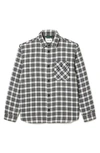 Lacoste Plaid Flannel Button-up Overshirt In Kbr Noir/ Multico