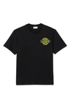 Lacoste Relaxed Fit Logo Cotton Graphic T-shirt In Black