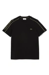 Lacoste Shoulder Logo T-shirt In 6vt Noir/ Limeira