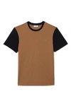 Lacoste Men's Regular Fit Colorblock Jersey T-shirt - 4xl - 9 In Brown