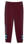 Lacoste Knit Track Pants In Burgundy/ Anse