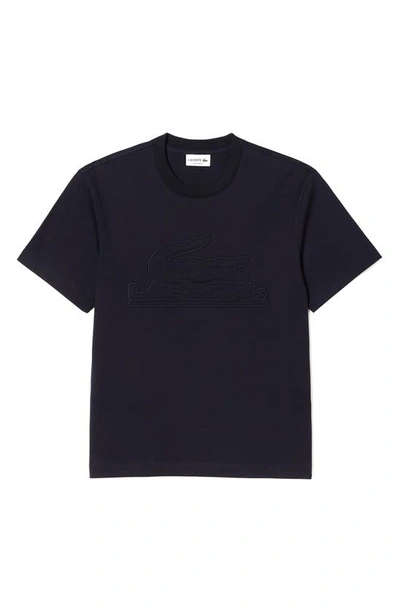 Lacoste Relaxed Fit Logo Patch Cotton T-shirt In Hde Abimes