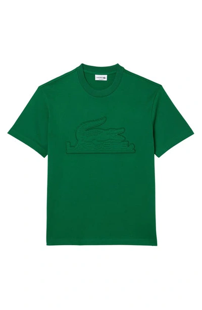 Lacoste Relaxed Fit Logo Patch Cotton T-shirt In Green