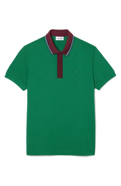 Lacoste Regular Fit Tipped Cotton Piqué Polo In Roquette
