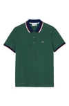 Lacoste Regular Fit Polo With Contrasting Collar - Xxl - 7 In Green