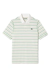 Lacoste Stripe Stretch Polo Shirt In Flour Navy