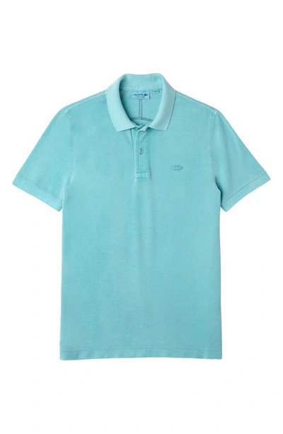 Lacoste Regular Fit Solid Cotton Polo Shirt In K98 Eco Blue