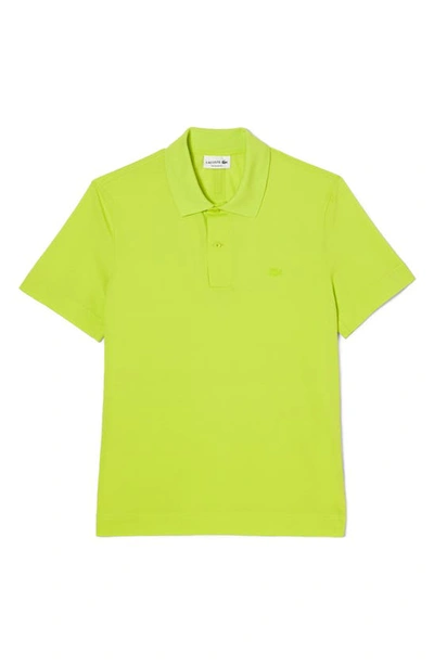 Lacoste Solid Stretch Cotton Blend Polo Shirt In 90v Lima
