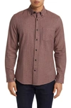 Nordstrom Tech-smart Trim Fit Check Stretch Button-down Shirt In Brown Nutmeg Ts Grindle