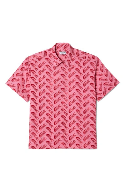 Lacoste Logo Print Shirt In Red