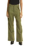 R13 WIDE LEG COTTON CARGO PANTS