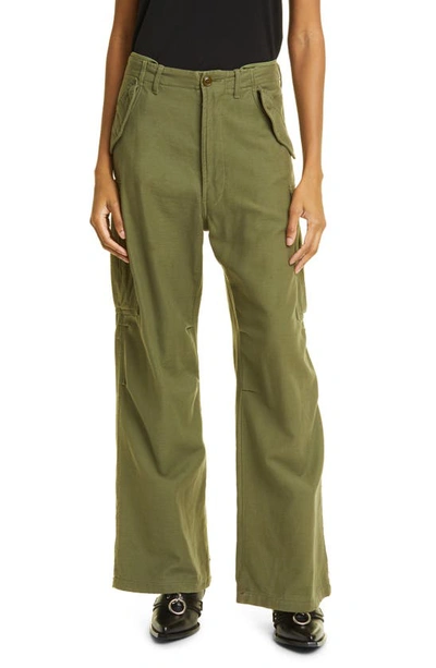 R13 Women's Wide-leg Cargo Pants In Olive