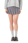 English Factory Pleated Miniskort In Heather Grey