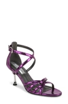 Franco Sarto Rika Strappy Dress Sandals In Purple Snake Print Faux Leather