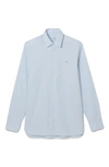 Lacoste Men's Slim Fit Check Stretch Poplin Shirt - 16â½ - 42 In Blue
