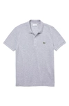 Lacoste Short-sleeved Polo Shirt In Silver Chine