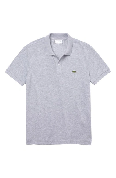 Lacoste Slim Fit Piqué Polo In Silver Chine
