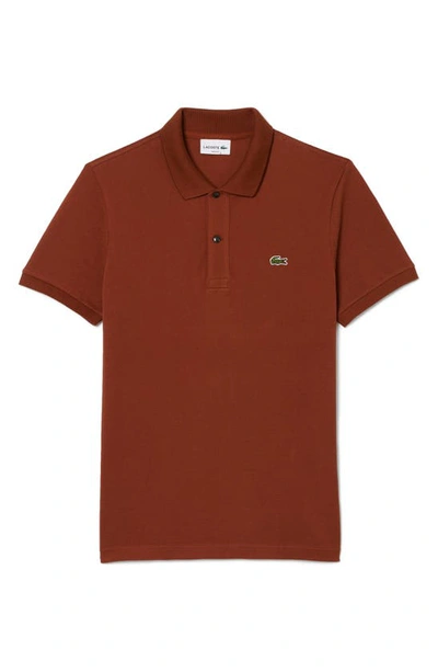 Lacoste Men's Slim Fit Petit Piqué Cotton Polo - Xxl - 7 In Brown
