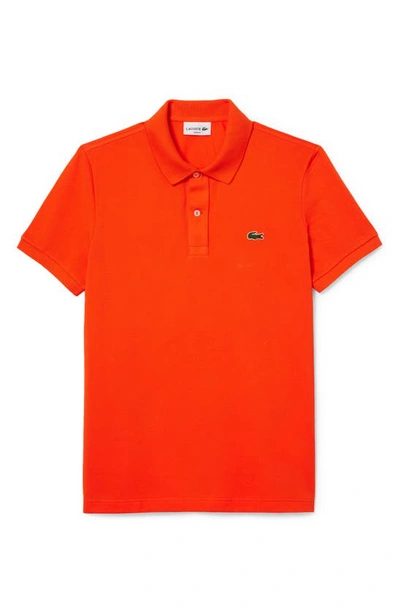 Lacoste Men's Slim Fit Petit Piqué Cotton Polo - L - 5 In Orange
