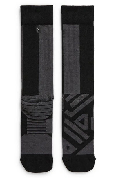 On Performance Crew Socks In Black/ Shadow