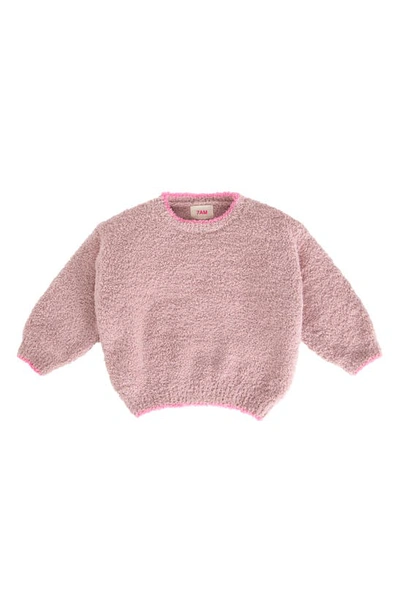 7 A.m. Enfant Babies' High Pile Fleece Recycled Polyester Sweater In Ash Rose