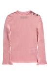 Versace Ribbed-knit Side-button Jumper In Rose