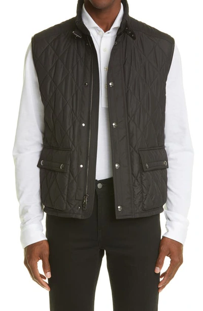 Ralph Lauren Purple Label Leyland Quilted Waistcoat In Polo Black