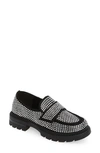 Azalea Wang Hemmy Crystal Lug Sole Loafer In Black