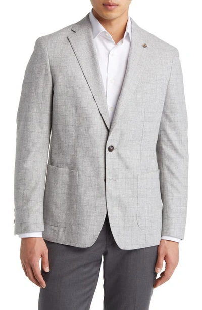 Peter Millar Crown Crafted Bradford Merino Wool & Cashmere Plaid Regular Fit Soft Sport Coat In British Grey