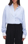 Good American Yarn Dye Poplin Good Shirt In Good Stripe