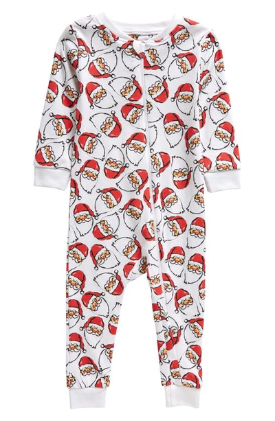 Sammy + Nat Babies' Holiday Print Fitted One-piece Cotton Pajamas In Santa