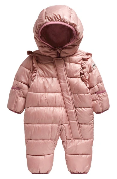 Miles The Label Babies' Hooded Water Repellent Snowsuit In Pink