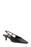 Reiss Black Leather Slingback Heels In Black
