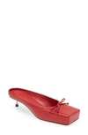Jacquemus Les Mules Bow Ballerina Slides In Red